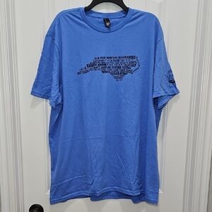Mason Jar Label Boutique North Carolina Blue Graphic Short Sleeve Tee New